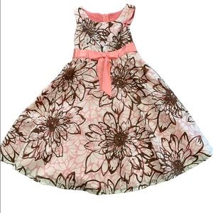Bonnie Jean Pink and white dress with floral pattern